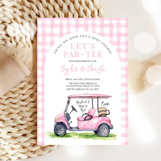 Girl Golf Låt oss Par-Tee Time Baby Shower Inbjudningar