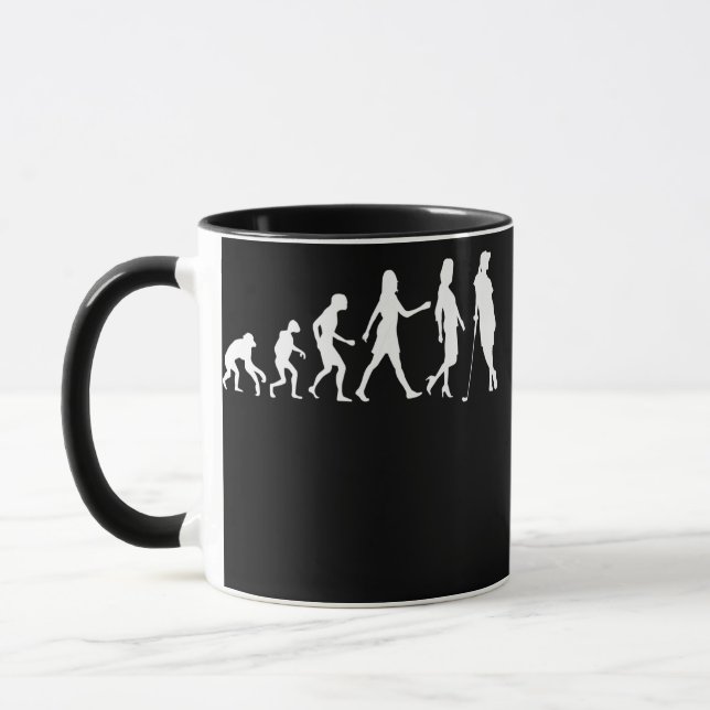 Girl Golfer Apparel Women Golf Player Evolution Mugg (Vänster)