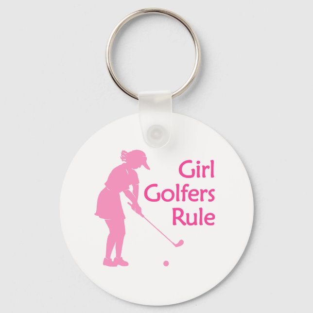 Girl Golfers Rule Nyckelring (Framsida)