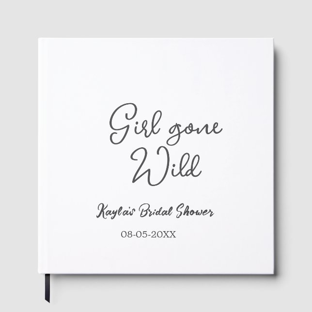 Girl gone wild bridal shower name date simple mini gästböcker (Framsida)