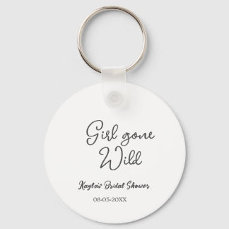 Girl gone wild bridal shower name date simple mini nyckelring