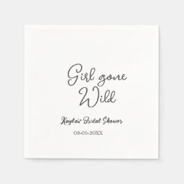 Girl gone wild bridal shower name date simple mini pappersservett