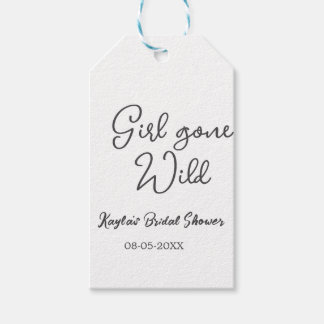 Girl gone wild bridal shower name date simple mini presentetikett