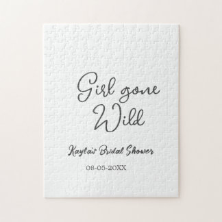 Girl gone wild bridal shower name date simple mini pussel