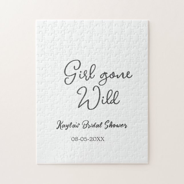Girl gone wild bridal shower name date simple mini pussel (Vertikal)