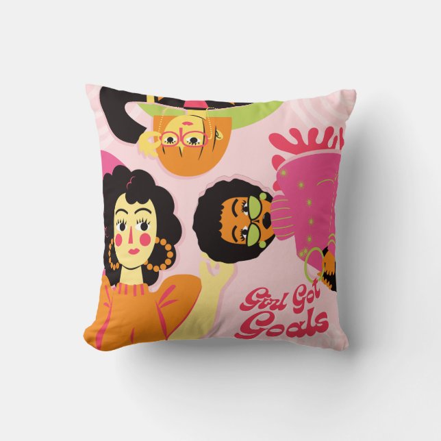 Girl Got Goals Pillow – Motivational Home Accent Kudde (Framsida)