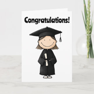 Girl Graduate Folded Graduation Greeting Card Kort