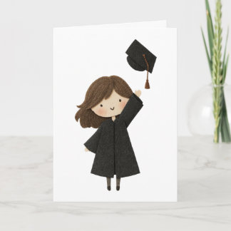 Girl Graduation Card-Folded Card Kort