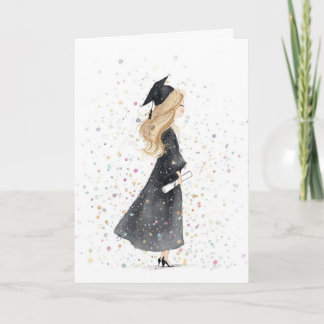 Girl Graduation Card-Folded Card Kort