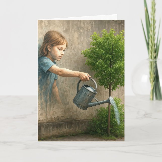 Girl Graffiti målar upp dig. Kort (Framsida)