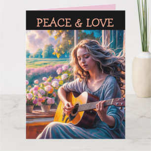 GIRL GUITAR BIRTHDAY GREETING CARD FÖR HENNE KORT