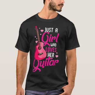 Girl Guitar Player Female Guitarist Kids Music Pin T Shirt