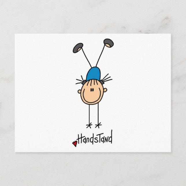 Girl Gymnast Handstand T-shirts och presenter Vykort (Framsida)