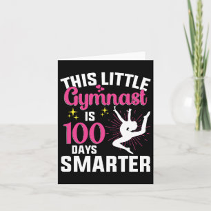 Girl Gymnast Lycklig 100 dagar av School Gymnastic Kort