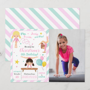 Girl Gymnastics Photo Inbjudningar