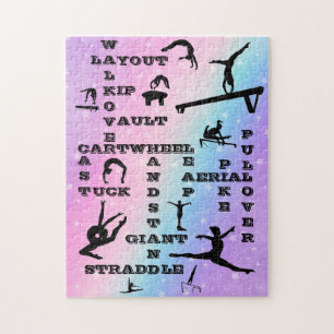 Girl Gymnastics Skills Pastel Stars Crosswords Pussel