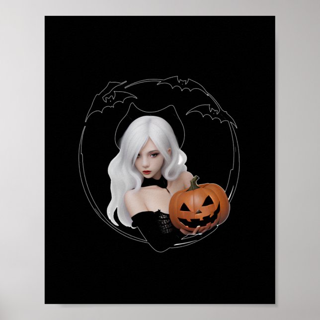 Girl Halloween Festivaler Sticker Poster (Framsidan)
