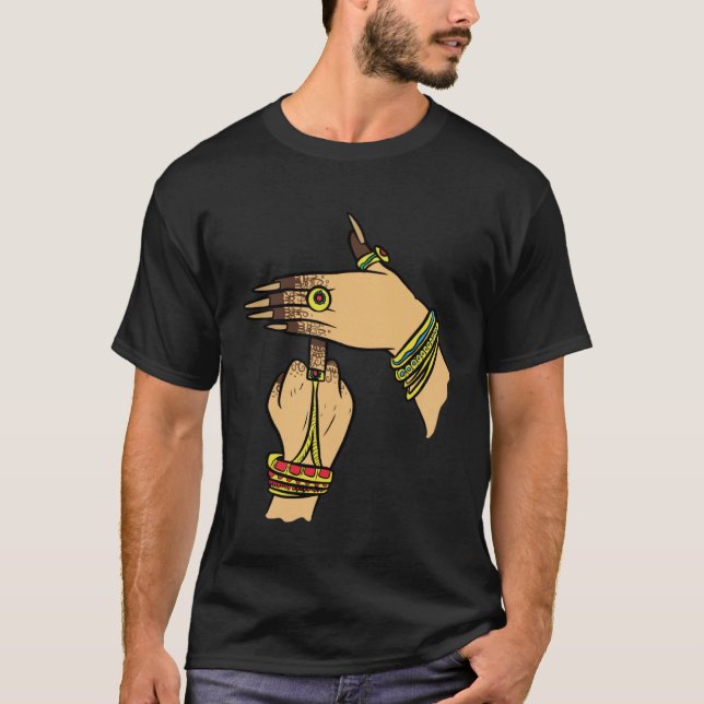Girl Händer Desi Bollywood Sarcastic Hindi Punjabi T Shirt (Framsida)