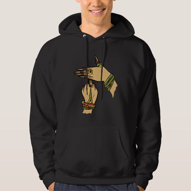 Girl Hands Desi Bollywood Sarcastic  Hindi Punjabi Hoodie (Framsida)