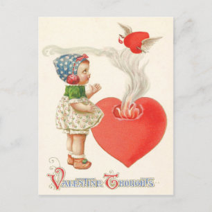 Girl Heart Vingar Arfire Vykort