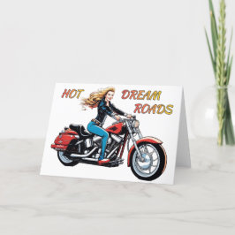 Girl Hett Dream Roads Anteckningskort