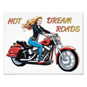 Girl Hett Dream Roads Fototryck