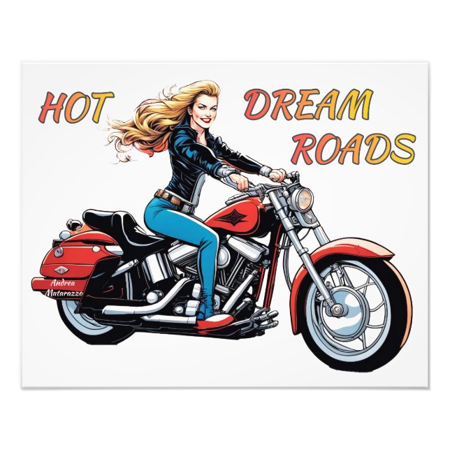 Girl Hett Dream Roads Fototryck (Framsidan)