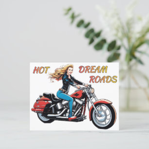 Girl Hett Dream Roads Vykort