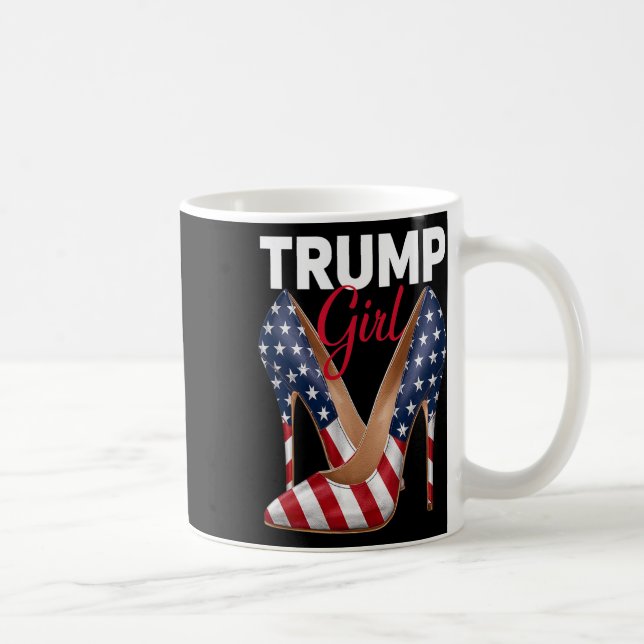 Girl High Heel Stilettos American Flagga Trump 202 Kaffemugg (Höger)