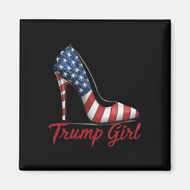 Girl High Heel Stilettos American Flagga Trump 202 Magnet (Framsidan)
