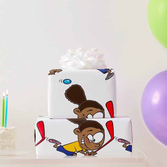 Girl Hockey Player Presentpapper (Skapare uppladdad)