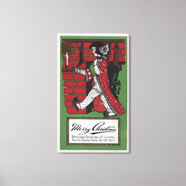 Girl Holding Doll and Candlestick Canvastryck (Framsida)