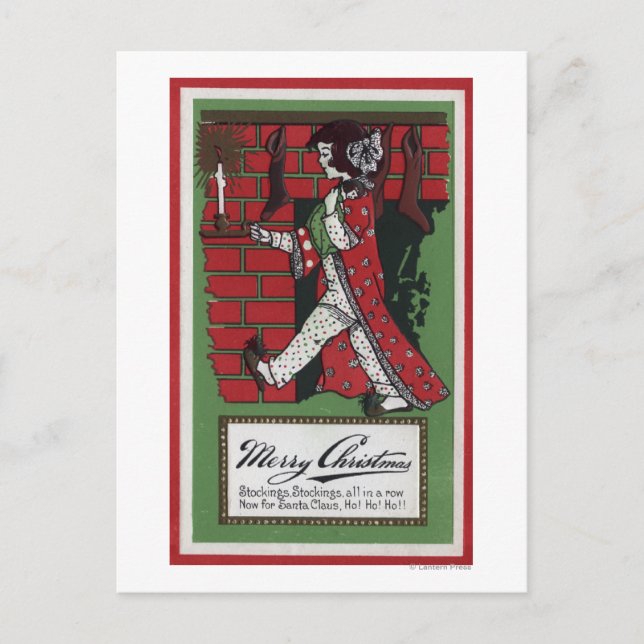 Girl Holding Doll and Candlestick Vykort (Framsida)