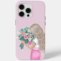Girl Holding Flowers Phone Case - Soft & Dreamy