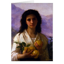 Girl Holding Lemons William-Adolphe Bouguereau Hälsningskort