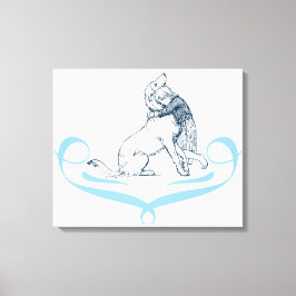 Girl Hugger Hund Canvastryck