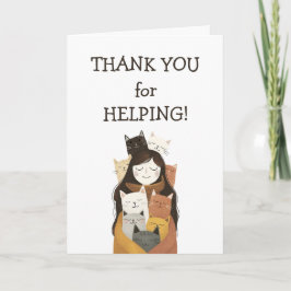 Girl Hugger Kittens Cat Volunteer-uppskattning Tack Kort