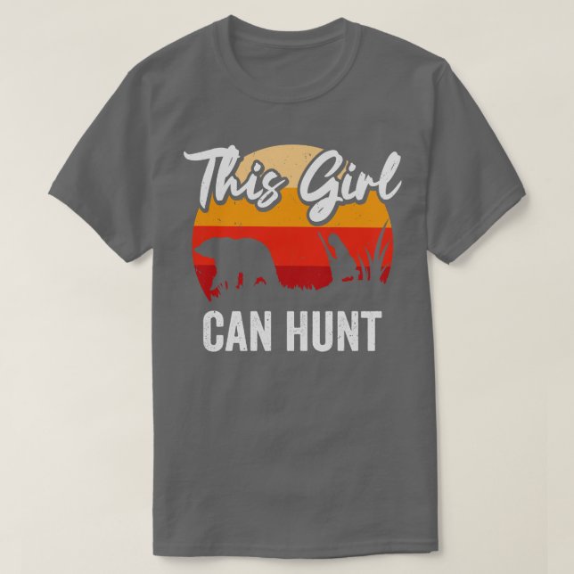 Girl Hunter Retro Vild Animal Hunt Nature Bear Hun T Shirt (Design framsida)
