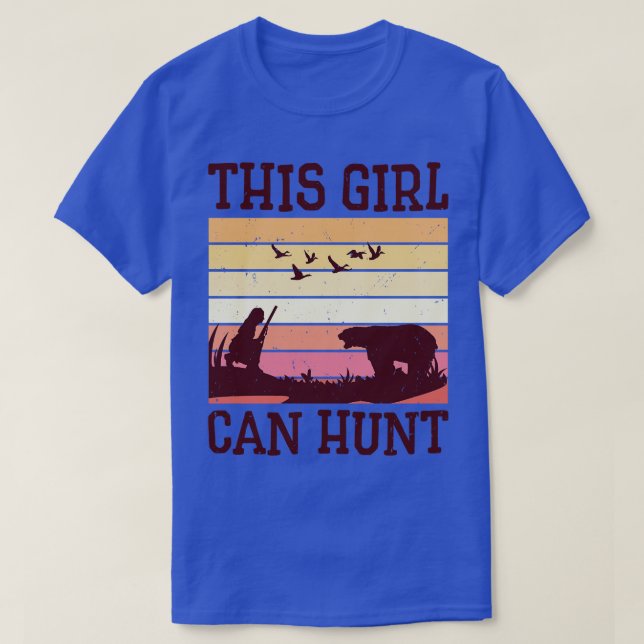 Girl Hunter Retro Vild Animal Hunt Nature Bear Hun T Shirt (Design framsida)