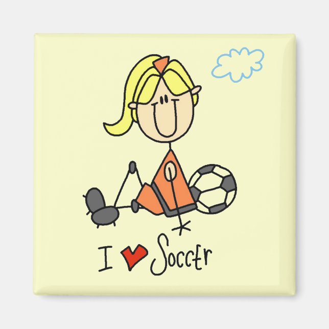 Girl I Kärlek Soccer T-shirts and Gifts Magnet (Framsidan)