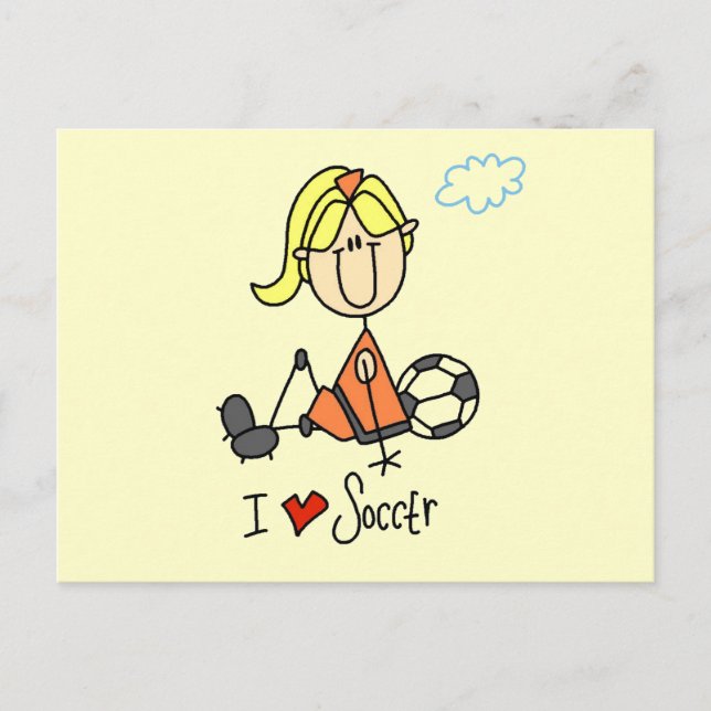 Girl I Kärlek Soccer T-shirts and Gifts Vykort (Framsida)