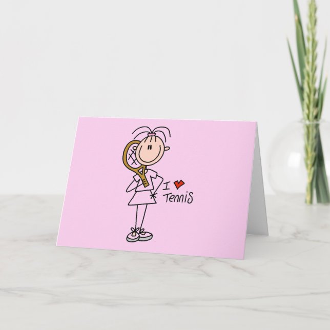 Girl I Kärlek Tennis Tshirts and Gifts Kort (Framsida)