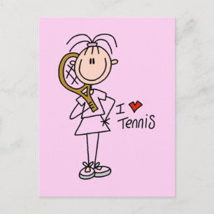 Girl I Kärlek Tennis Tshirts and Gifts Vykort