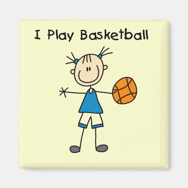 Girl I Play Basketball Tshirts and Gifts Magnet (Framsidan)