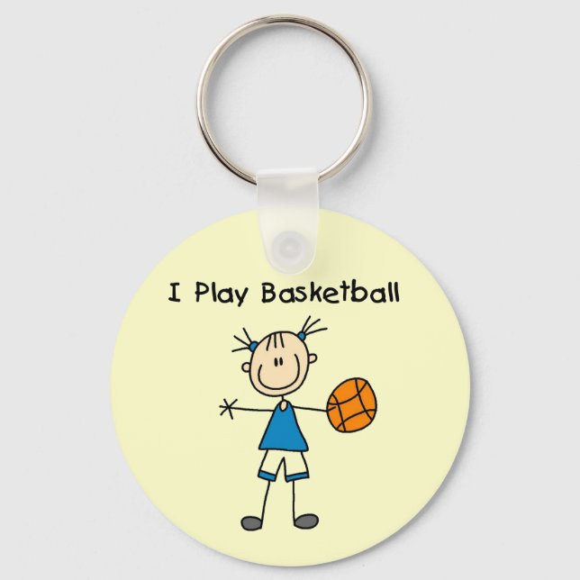 Girl I Play Basketball Tshirts and Gifts Nyckelring (Framsida)