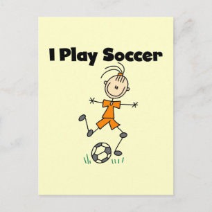 Girl I Play Soccer Tshirts and Gifts Vykort