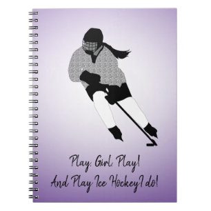 Girl Ice Hockey Player Anteckningsbok