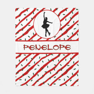 Girl Ice Skating jul-Personligen Sprinkle Fleecefilt