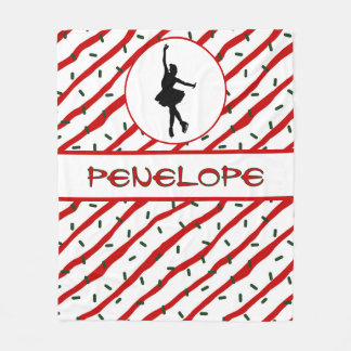 Girl Ice Skating jul-Personligen Sprinkle Fleecefilt