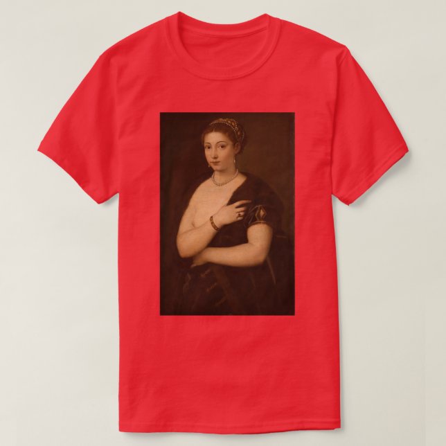 Girl in a Fur by Tiziano Vecellio called Titian T Shirt (Design framsida)